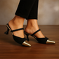 EVELINE PREMIUM MULE - BLACK AND GOLDEN