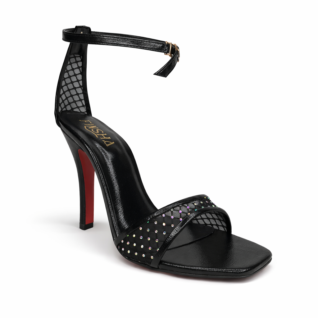 ZENDAYA NET 4 INCH FRENCH HEEL - Finsha Shoes