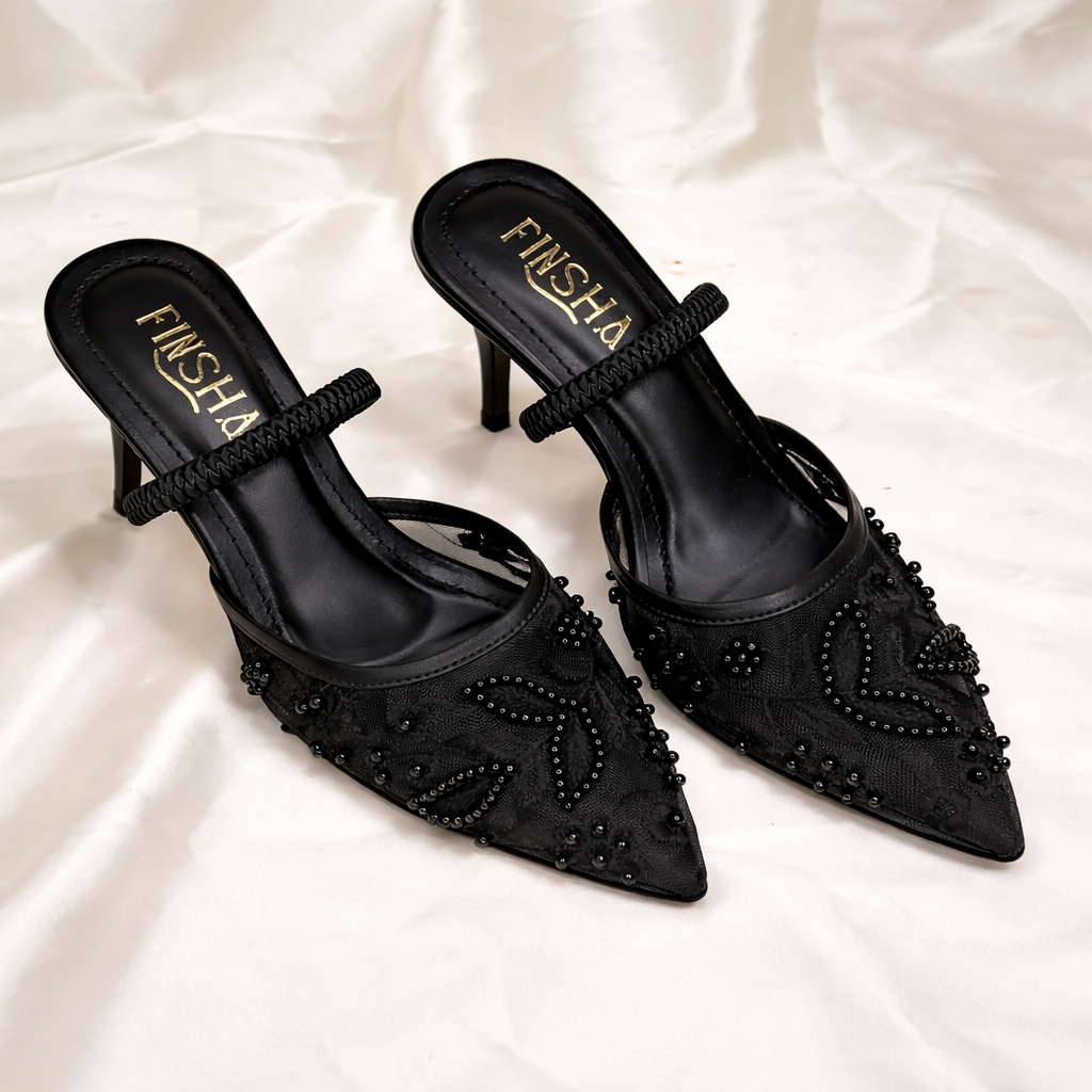 PEARLS HEEL SANDAL - Finsha Shoes