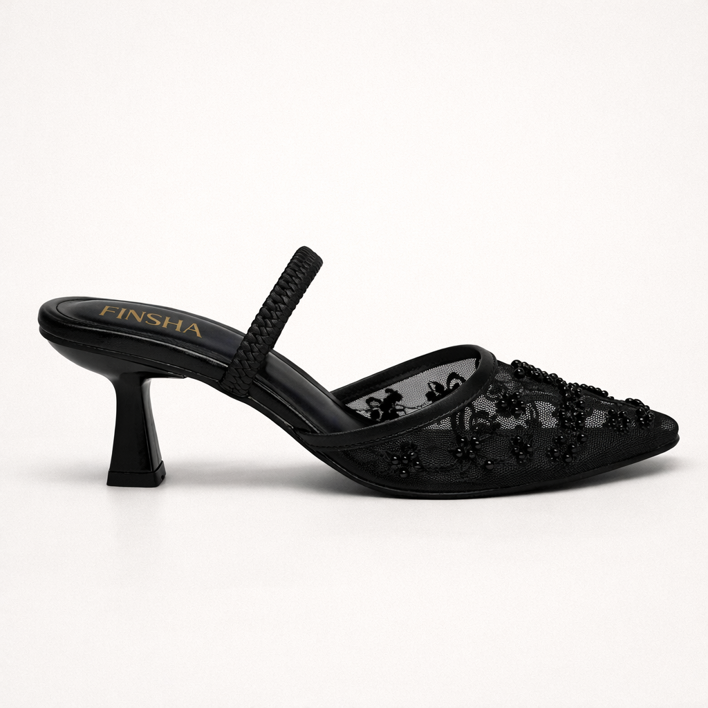 PEARLS HEEL SANDAL - Finsha Shoes