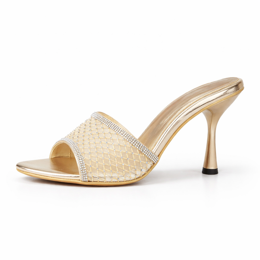 NET FESTIVE HEEL - GOLD