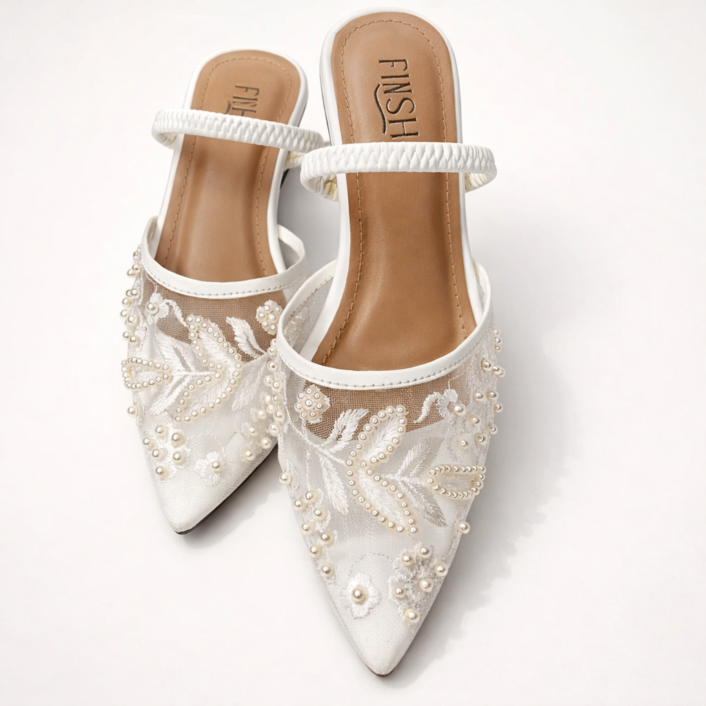 PEARLS HEEL SANDAL - Finsha Shoes