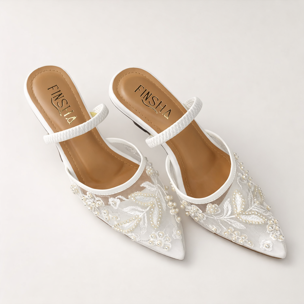 PEARLS HEEL SANDAL - Finsha Shoes