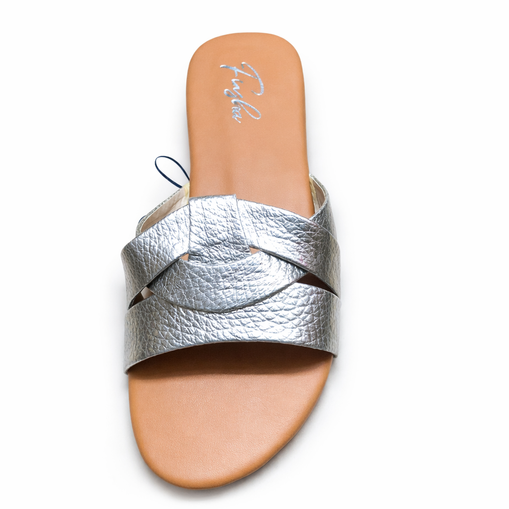 Finsha Shoes FIA flat slipper showing a casual slip-on design with a cushioned sole and simple style.