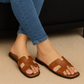 HELLEN FLAT SLIPPER - BROWN