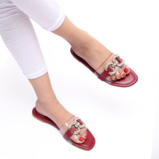 WILY FLAT SLIPPER - MAROON