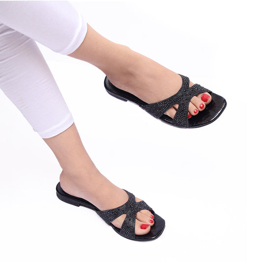 COZY FLAT SLIPPER - BLACK