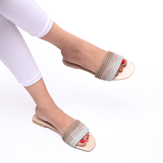 PARIWISH FLAT SLIPPER - BEIGE