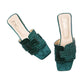 FESTIVE H FLAT SLIPPER - GREEN