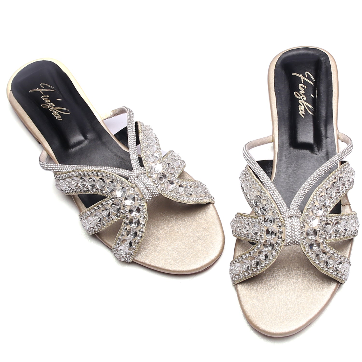 LIZZ FLAT SLIPPER - GOLD - Finsha Shoes