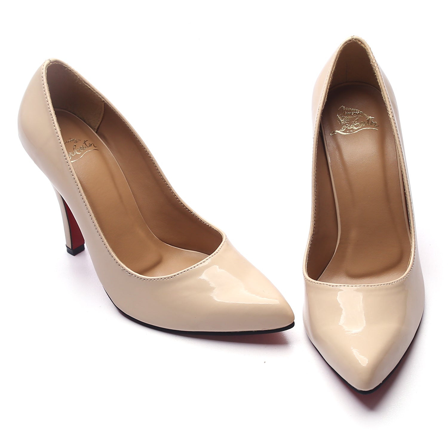 Kate Red Bottom Heel 100 mm | Nude Fawn - Finsha Shoes