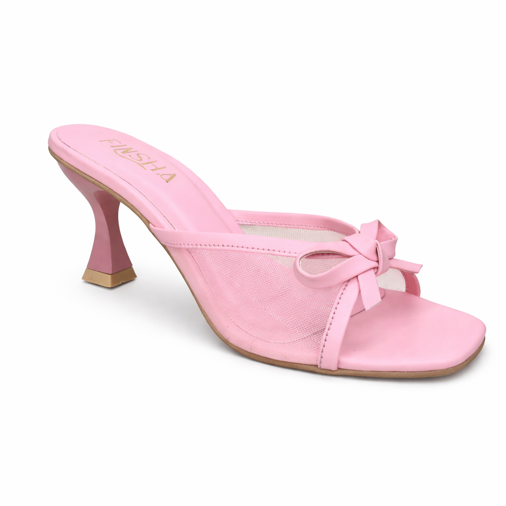 Baby pink sandal from Finsha Shoes featuring a soft, comfortable design with straps and a small bow detail for little feet.