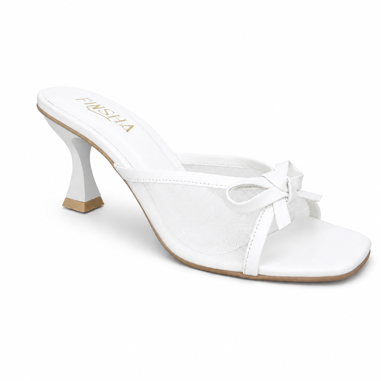 Baby pink Joli sandal by Finsha Shoes with white accents, featuring a soft strap and cushioned sole for comfortable wear.