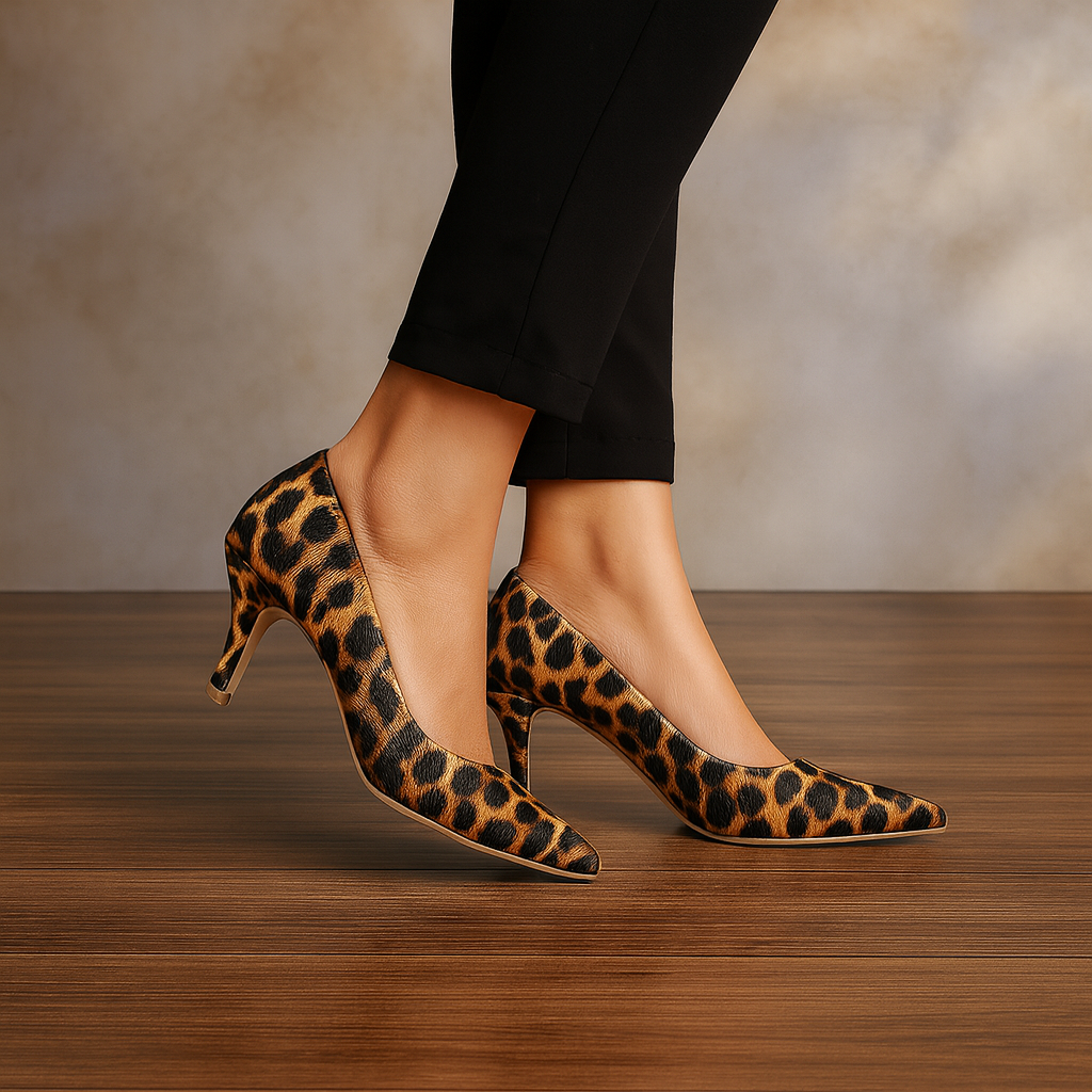 LEOPARD PRINT HEEL SANDAL