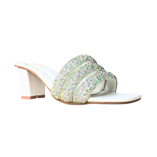 LINA BLOCK HEEL - WHITE