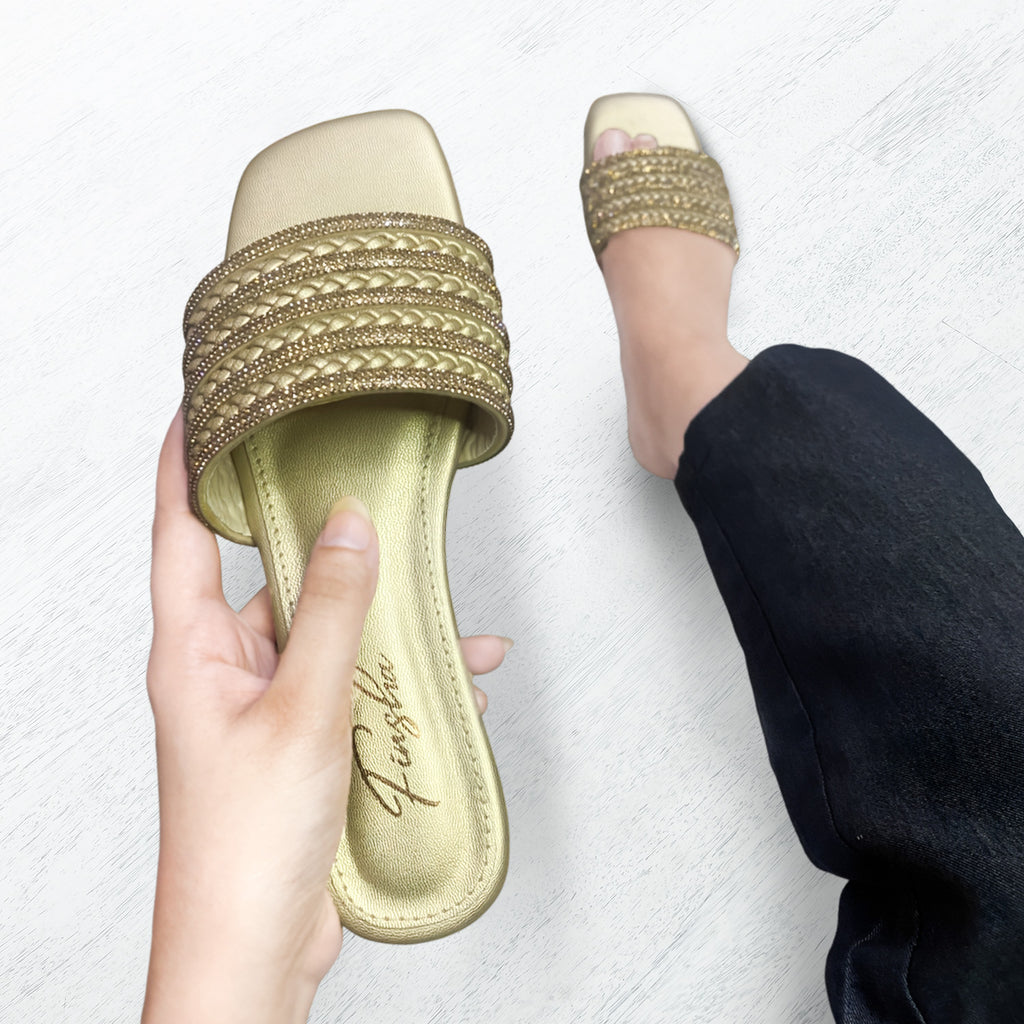 LYDIA SLIPPER - GOLD - Finsha Shoes