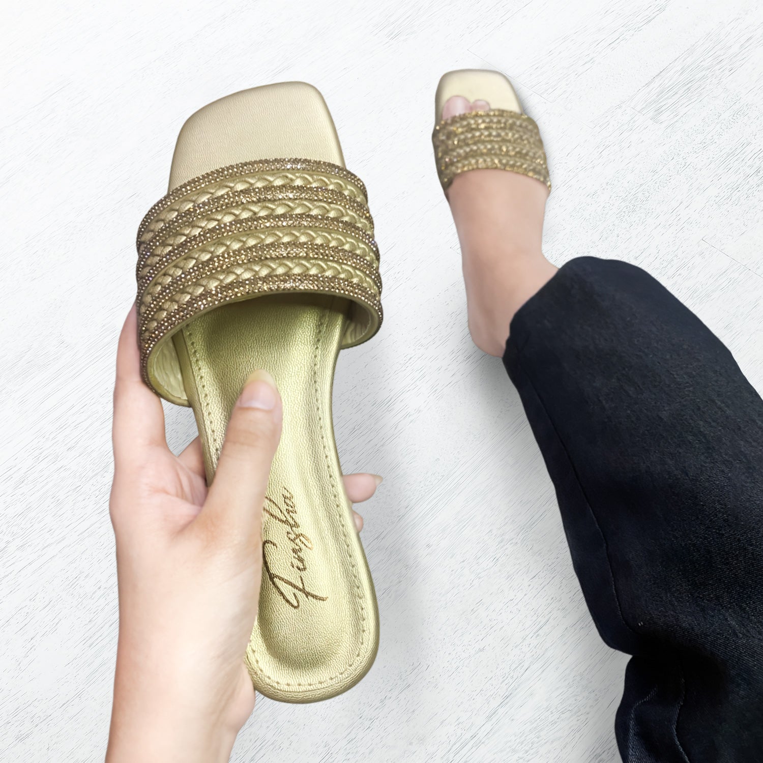 LYDIA SLIPPER - GOLD - Finsha Shoes
