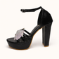 Black Lynix 5-inch platform heel by Finsha Shoes with a sturdy block heel and sleek design, perfect for stylish outfits.