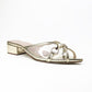 LUXE BLOCK HEEL SLIPPER - GOLD