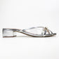 LUXE BLOCK HEEL SLIPPER - SILVER