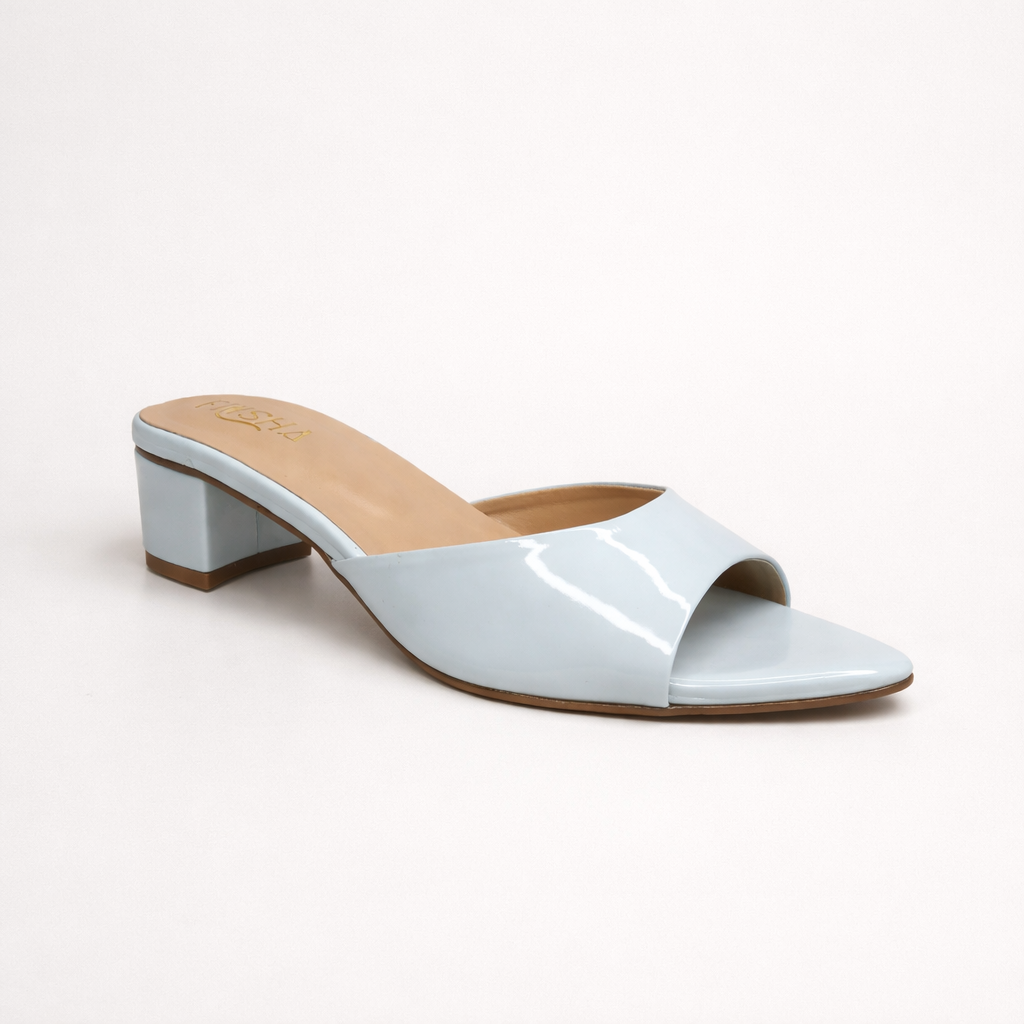 Black MILA block heel sandal by Finsha Shoes, featuring a strappy design with a sturdy heel for stylish comfort.