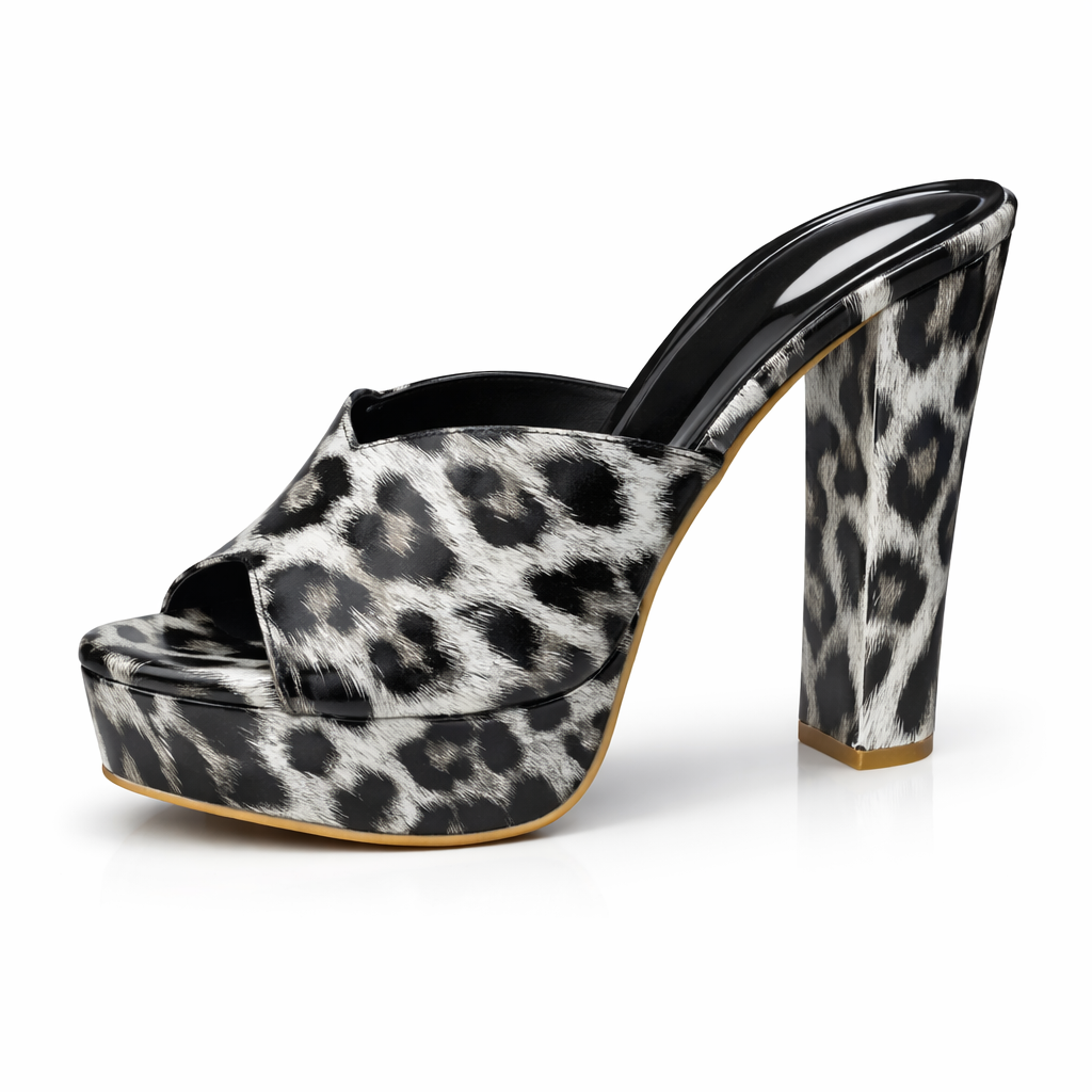 MISS 5 INCH PLATFORM HEEL LEOPARD - Finsha Shoes