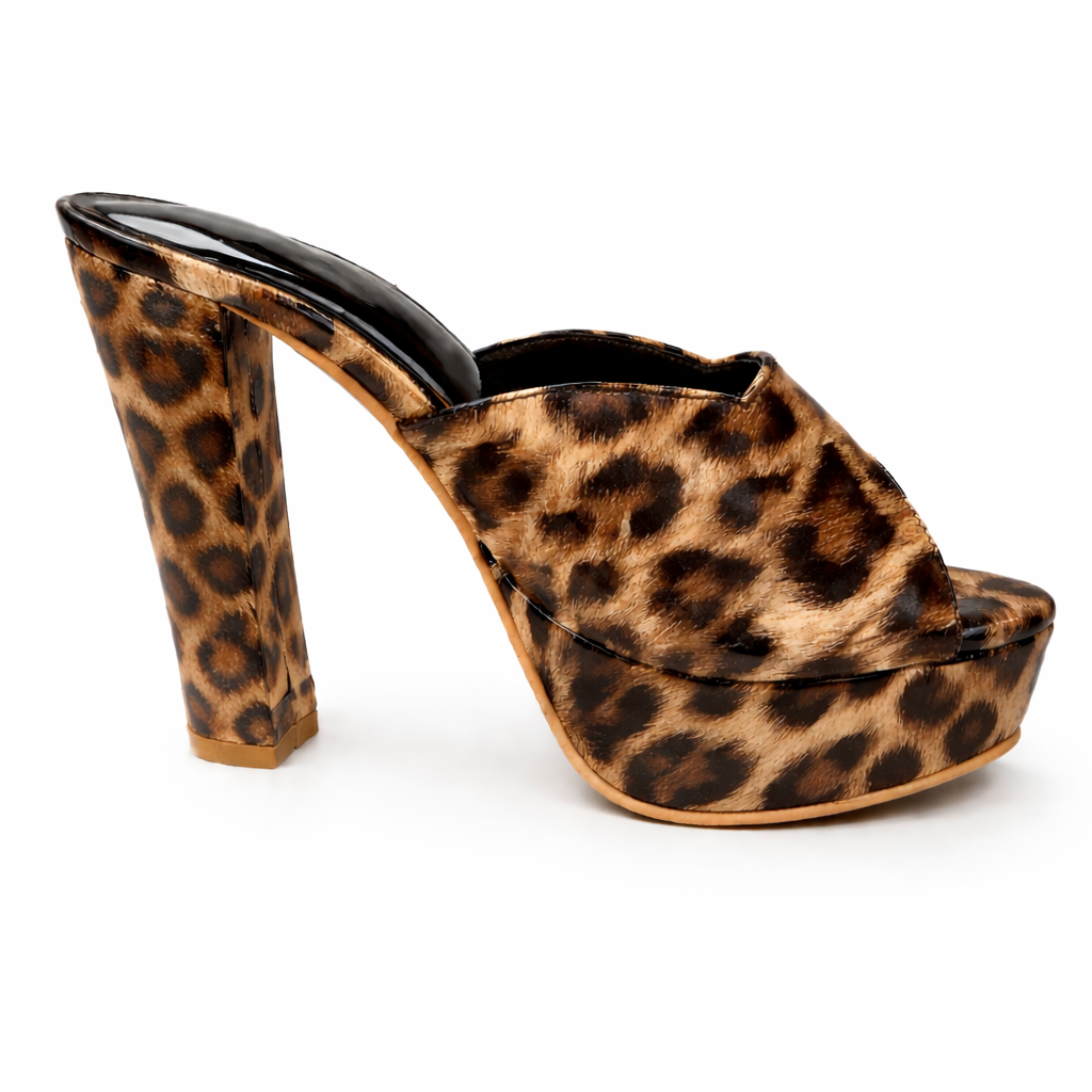 MISS 5 INCH PLATFORM HEEL LEOPARD - Finsha Shoes