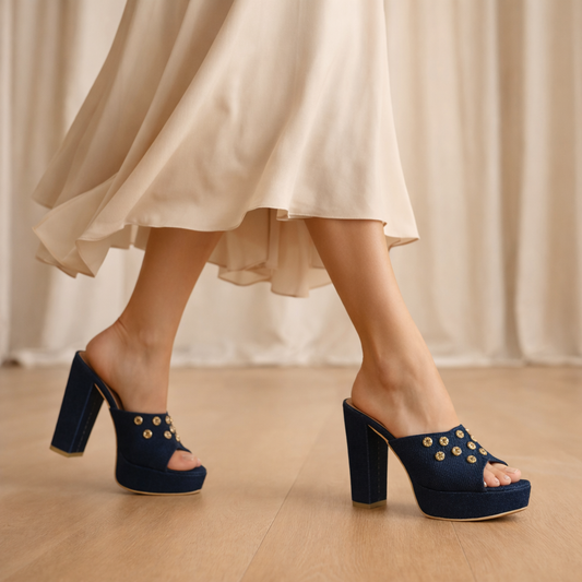MISS DENIM 5 INCH PLATFORM HEEL