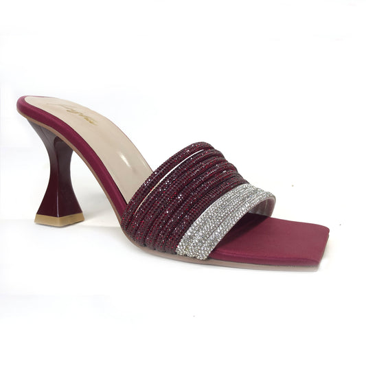 PARIWISH HEEL SANDAL - MAROON
