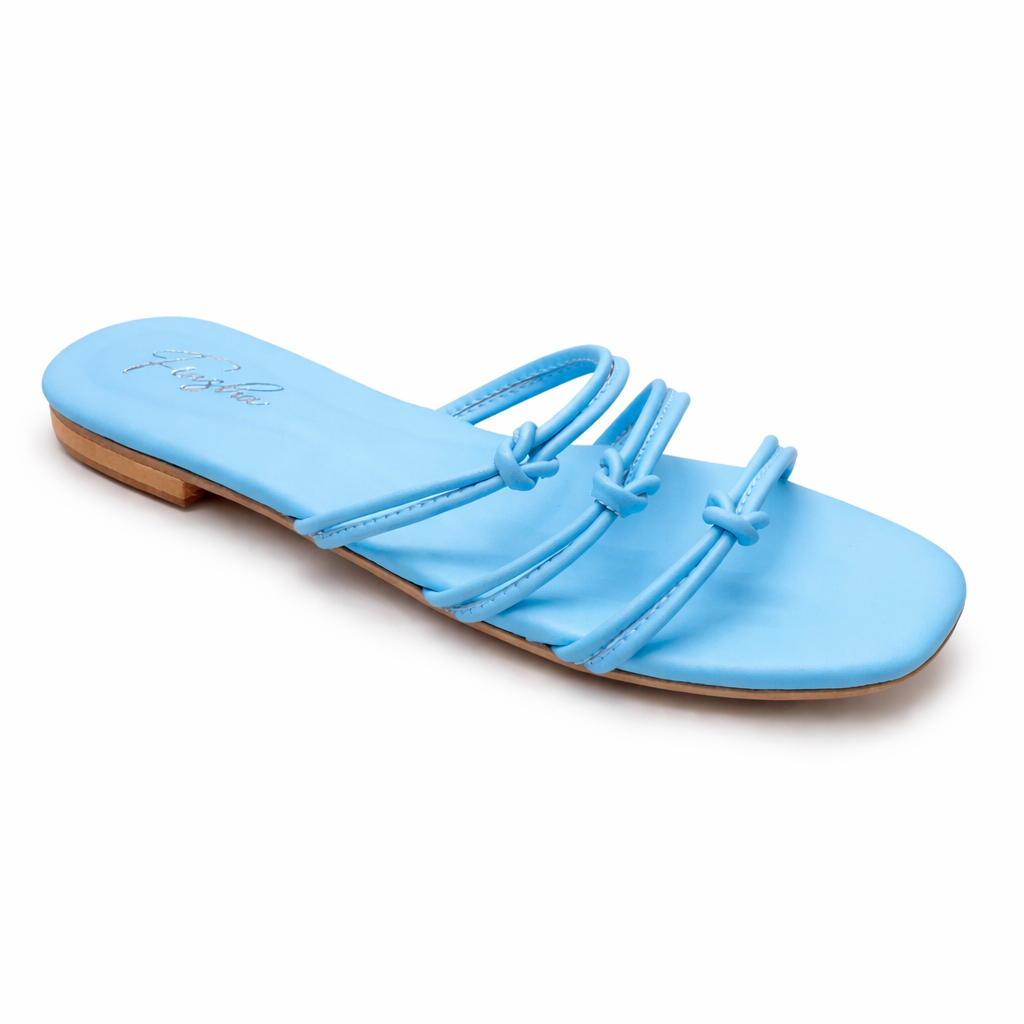 Finsha Shoes Ropey flat slip-on slippers with a woven rope strap design and comfortable flat sole for casual wear.