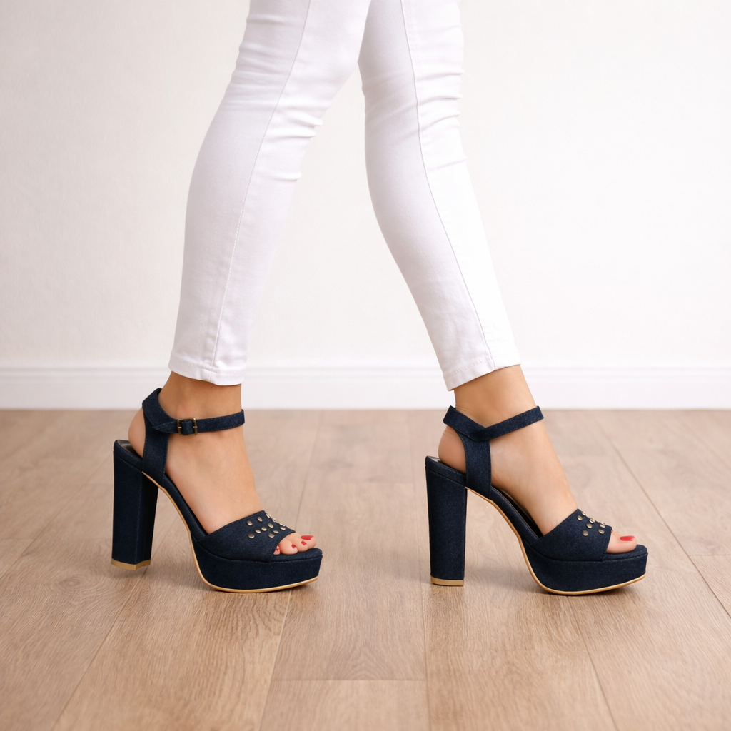 DENIM GLORIA 5 INCH PLATFORM HEEL - Finsha Shoes