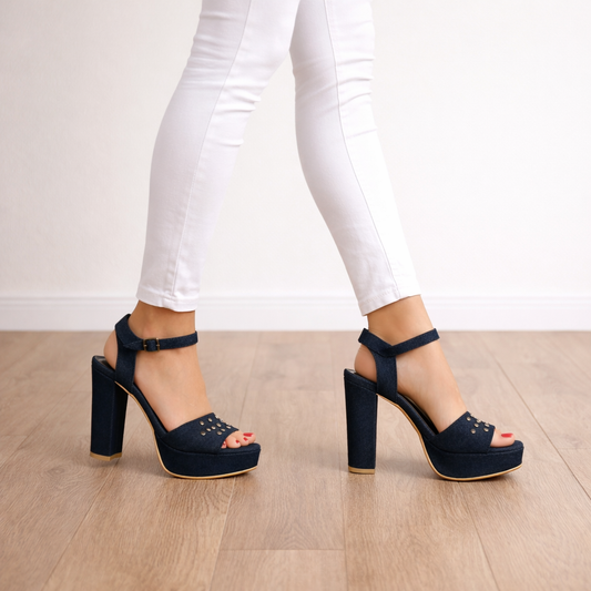 DENIM GLORIA 5 INCH PLATFORM HEEL - Finsha Shoes