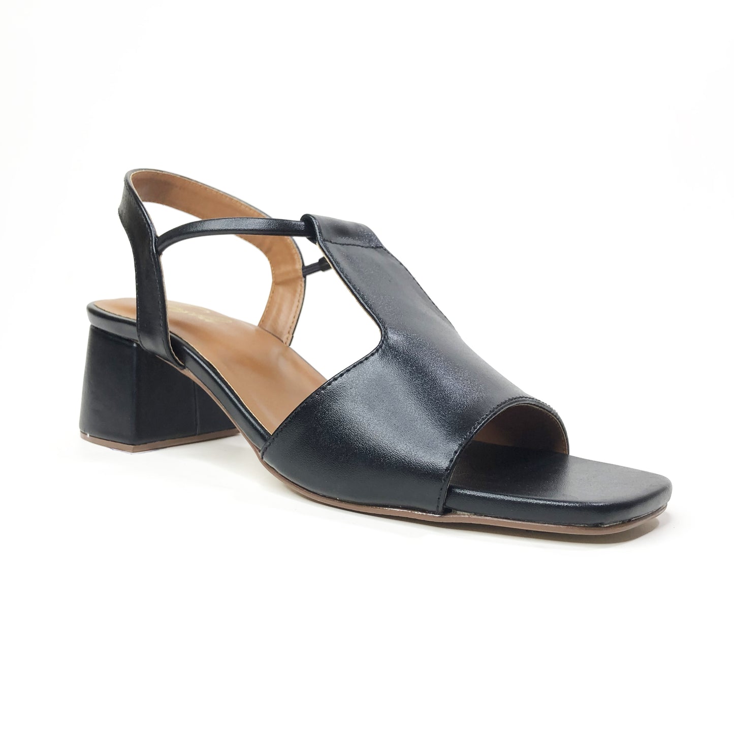 T-STRAP BLOCK HEEL - BLACK