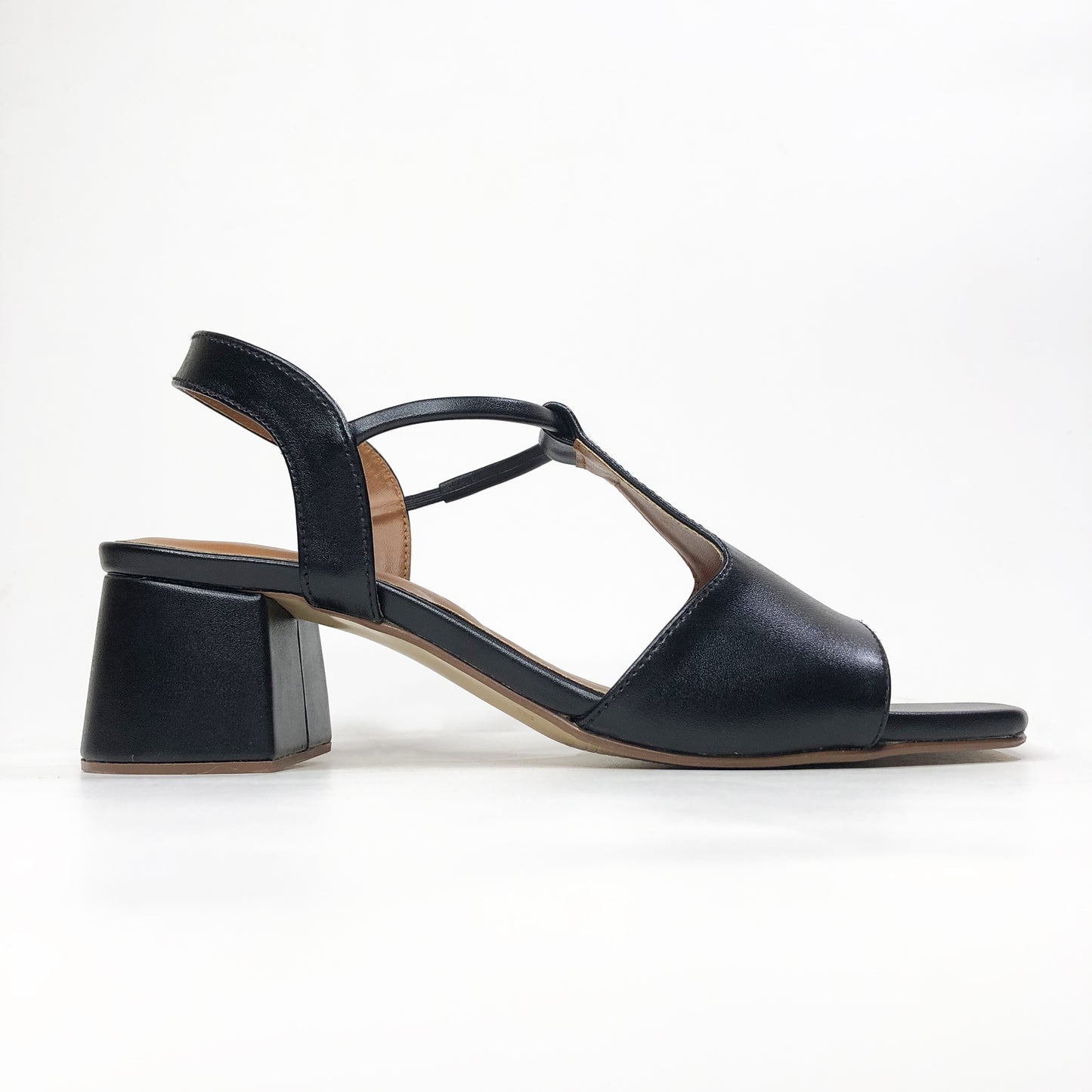 T-STRAP BLOCK HEEL - BLACK