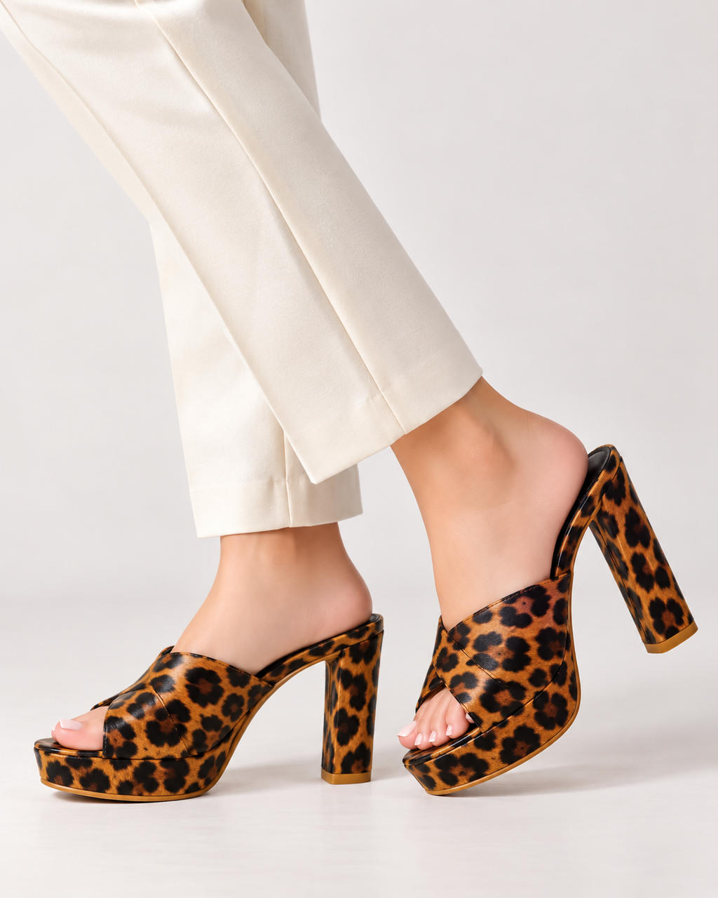 MISS 5 INCH PLATFORM HEEL LEOPARD