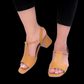 T-STRAP BLOCK HEEL - MUSTARD