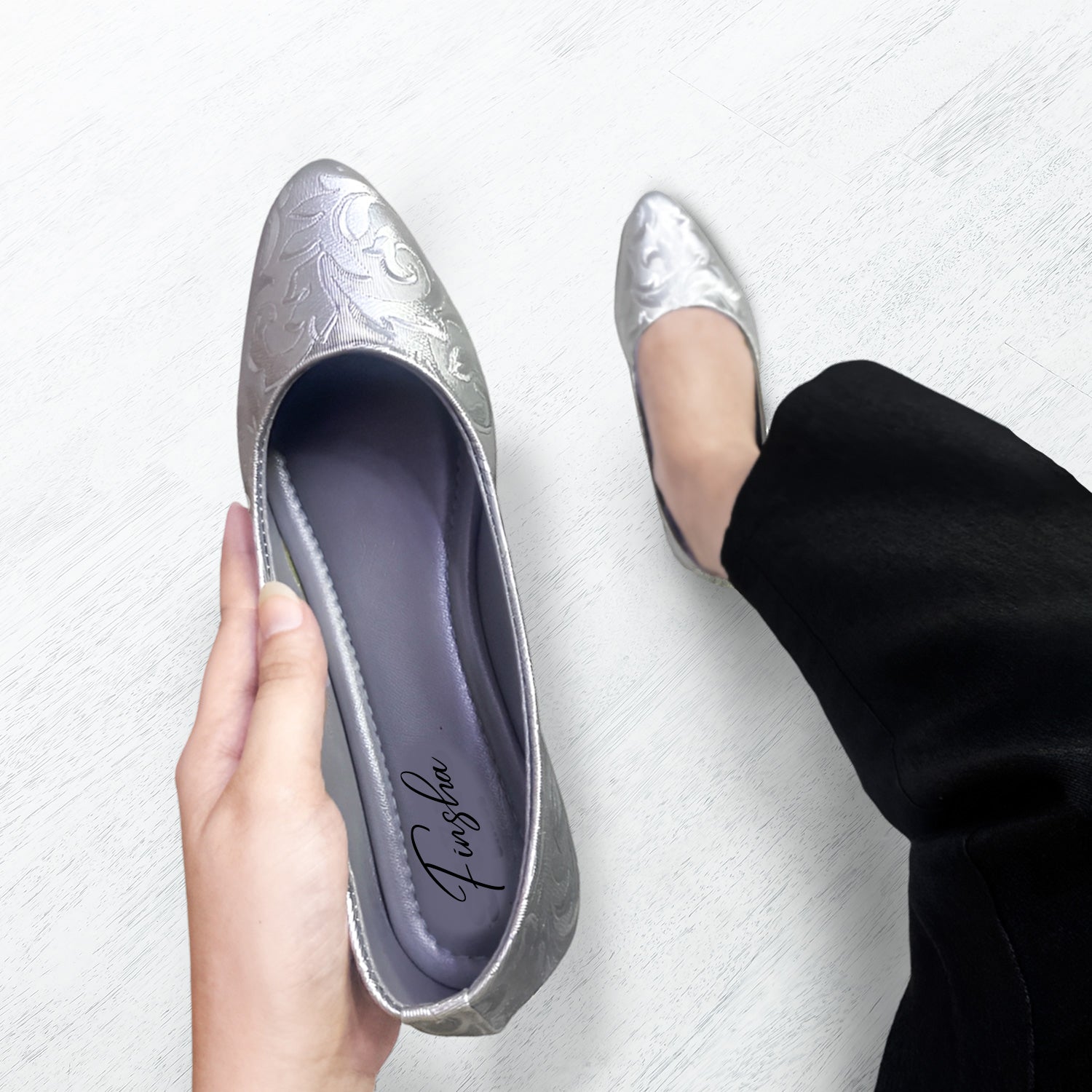 COURT SHOES - SILVER - Finsha Shoes