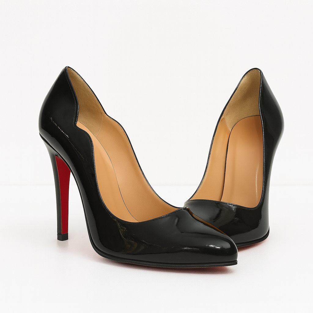 Kitkate French Red bottom 4 Inch Heel| Black