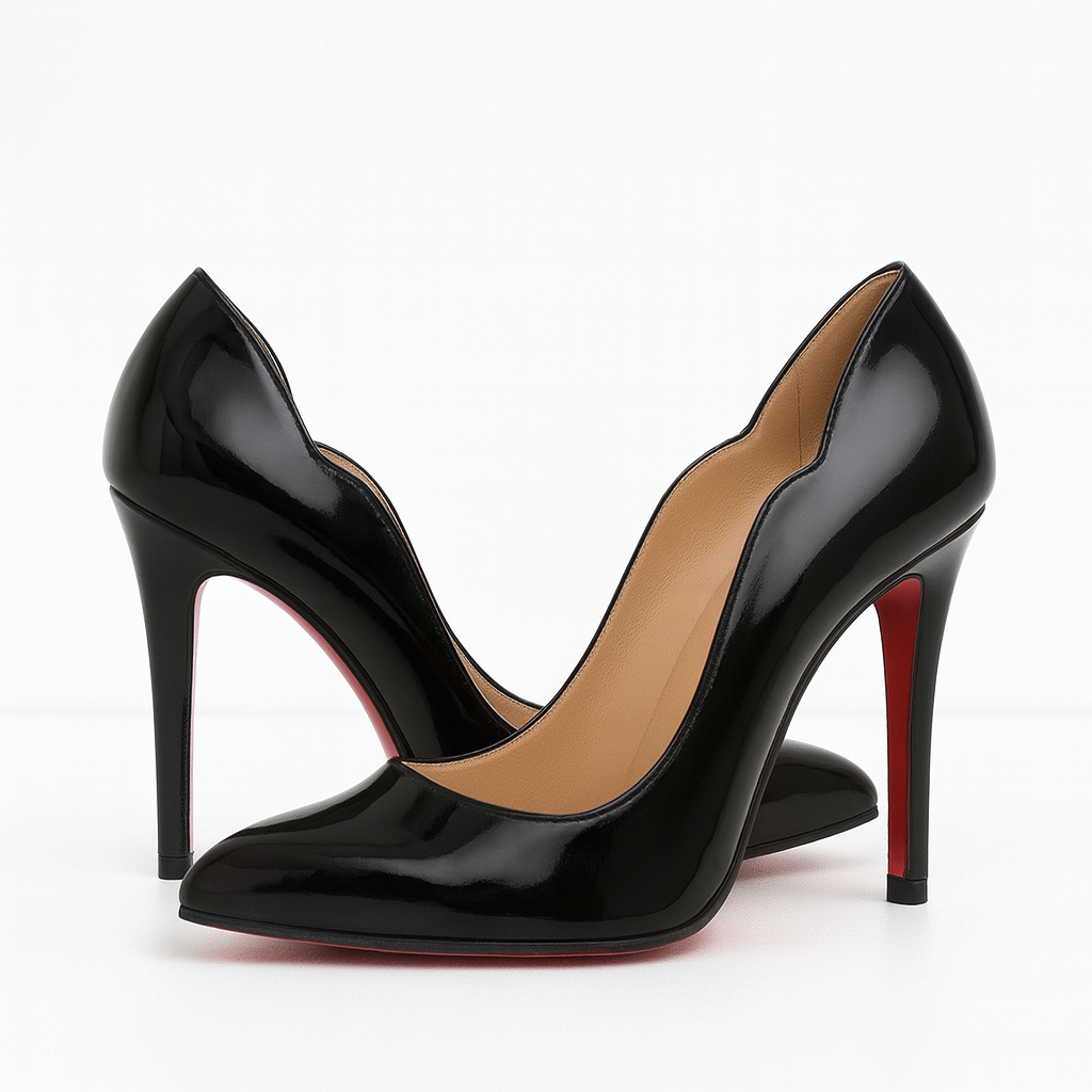 Kitkate French Red bottom 4 Inch Heel| Black