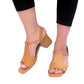 T-STRAP BLOCK HEEL - MUSTARD